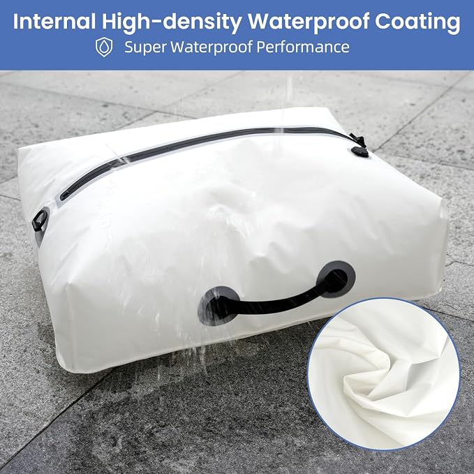 BAGAIL TPU Vacuum Bag for Travel, Reusable Compression Bag with IPX8 Waterproof Zipper, Save Space for Suitcase, Backpack and Carry on (Cream, Large, With Pump) - Image 7