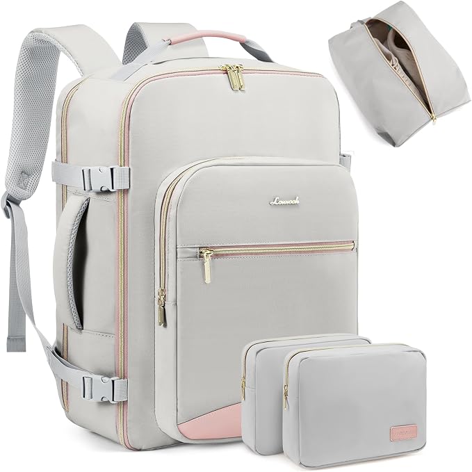 LOVEVOOK 40L Travel Backpack for Women Men,Waterproof Airline Approved Carry On Luggage Travel Essentials,TSA Carry On Backpack Personal Item Travel Bag Suitcase Weekender Traveling with Packing Cubes by LOVEVOOK