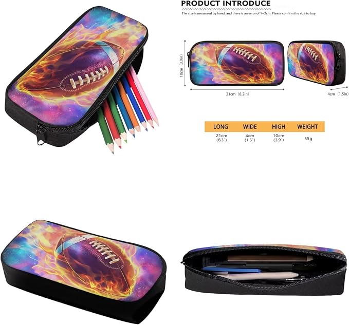 Galaxy Football Backpack for Boys Kids Backpack with Lunch Box Water Bottle Holder with Strap and Soft Pencil Case 4PCS Set Bookbag with Compartments for School 17" Sturdy School Bag for Girls - Image 6