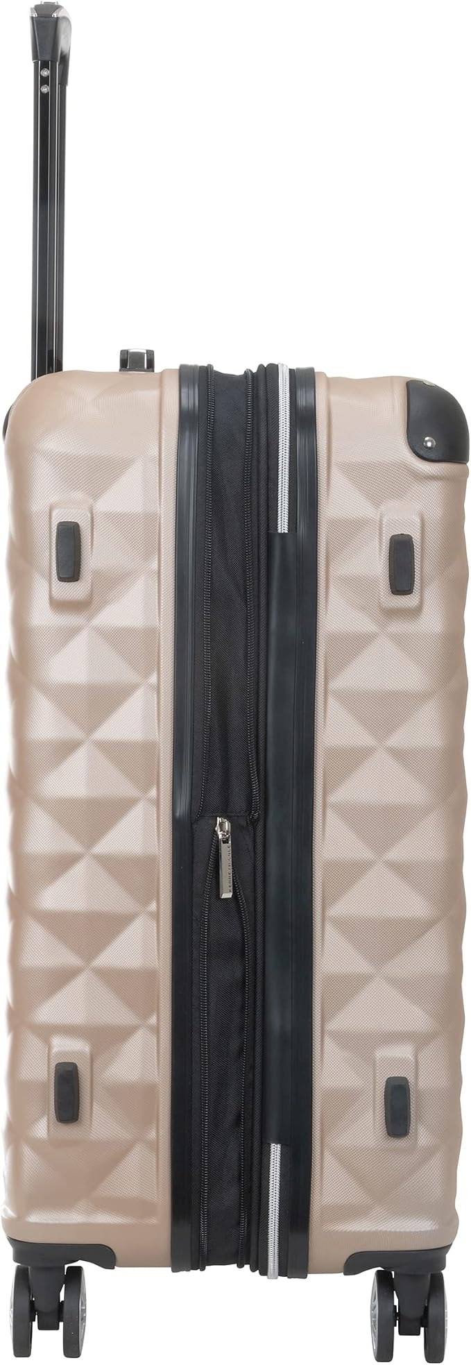 Kenneth Cole REACTION Diamond Tower Collection Lightweight Hardside Expandable 8-Wheel Spinner Travel Luggage, Rose Champagne, 24-Inch Checked - Image 9