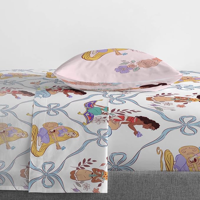 Jay Franco Disney Princess 3 Piece Twin Sheet Set (Official Disney) | Kids Bedding, Super Soft Brushed Microfiber, Deep Pocket, Machine Washable, Breathable - Cinderella, Belle, Ariel, Tiana - Image 6