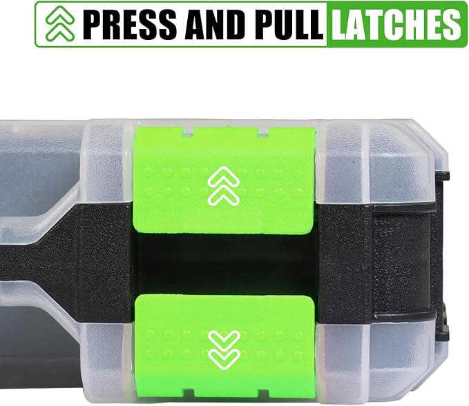 Generic Tool Box with Transparent Lid, Double Side 34-Compartments Organizer Box with Removable Dividers for Hardware, Screws, Bolts, Nails, Beads, Jewelry and Fishing Accessories, Green, 4 Packs - Image 4