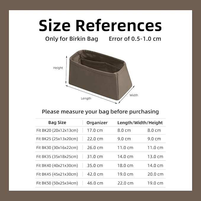 DGAZ Purse Organizer Silky Smooth,Silk,Luxury Handbag Tote in Bag Shapers, Women- Fits Birkin25/30/35/40 Bags (Etoupe grey, BK35) | Soft and Lightweight,Perfect Fit,Multi-pocket Storage,Bag Protector,Luxury Bag Care,Handmade,for Smooth Bag Organizer - Image 6