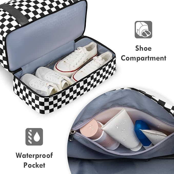 WOOMADA Weekender Overnight Bag for Women, Carry on Shoulder Travel Duffel with Shoes Compartment,Gym Bag with Toiletry Bag - Image 5