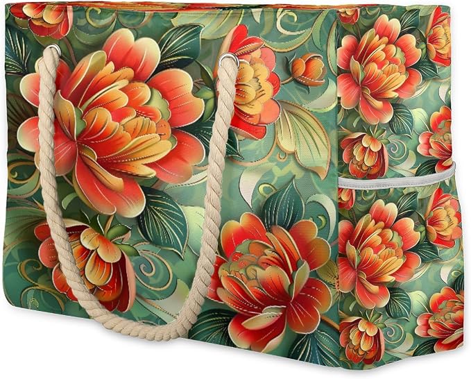 Large Beach Bag with Zipper Beach Bags for Women Water Resistant Swim Pool Bag by Unknown