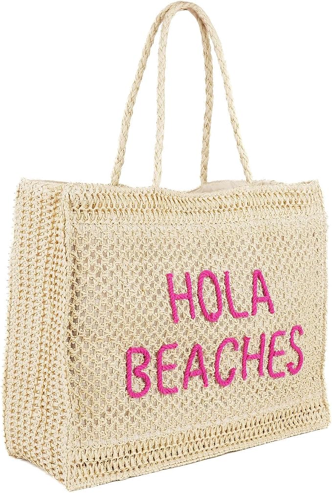 Hello Beaches A Packable Beach Bag | The Straw Beach Tote Bag of 2025 | Beach Bags for Women Vacation | Large Beach Bag by HelloBeaches