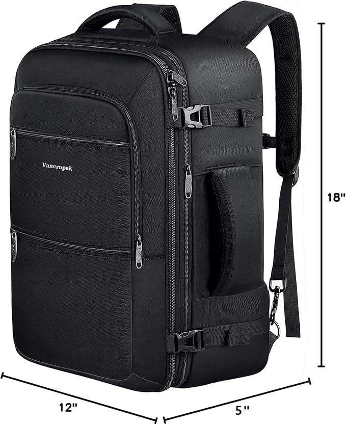 Vancropak 35L Carry on Bags for Airplanes, Luggage Backpack for Travel | Airline Approved Travel Bag, Adjustable Strap, Hidden Shoulder Strap, Weekender Business Daypack, Water Resistant Backpack - Image 2