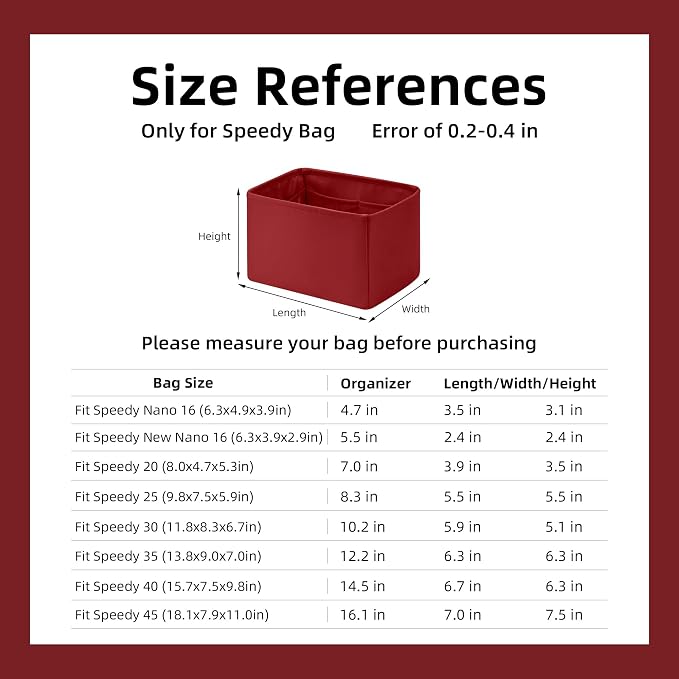 DGAZ Silk Purse Organizer Insert Fits LV Speedy 16/20/25/30/35/45 bags，Silky Smooth Bag Organizer，Luxury Handbag & Tote Shaper（Wine Red，SP45） - Image 7