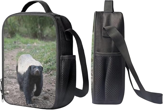 Girls Boys School Backpack with Lunch Box Pencil Case Comfy Padded Lightweight Honey Badger Backpack Set Kids Cute Bookbag Insulated Lunch Bag Student Large Capacity Daypack 17 Inch - Image 4