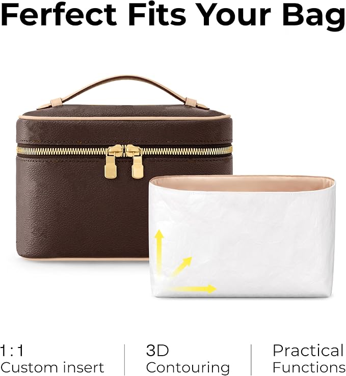 Lightweight Purse Organizer Compatible with LV Nice Mini | Handcrafted DuPont™ Tyvek®, Vanile Purse Handbag Organizer Insert, Precision 1:1 Custom Fit for Work, Travel & Daily Carry - Image 3
