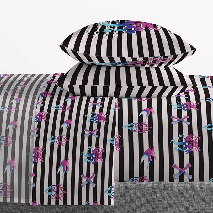 Jay Franco Kids Sheet Set with Fitted, Flat Sheets & Pillow Cover - Ultra-Soft Bedding with Pillowcase for Room Decor, Multi Color - Descendants, 4 Piece Queen - Image 6