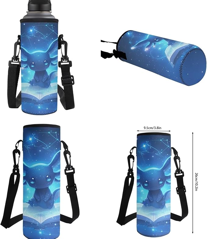 Blue Axolotl Backpack with Lunch Box Kids Girls 2nd Grade Book Lover Bookbag and Lunchbox Pencil Case Watter Bottle Holder 4PCS Galaxy Elementary School Back Pack Preschool Book Bag Age 6-8 - Image 7