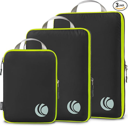 Cipway Compression Packing Cubes, Ultralight Luggage Organizer Bags, Travel Essentials for Carry on Suitcase (3 Piece,Black) by Cipway