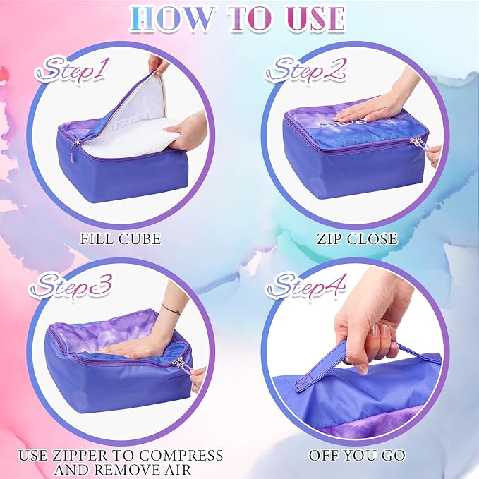 Paterr 14 Pcs Packing Cubes for Travel Kids Days of Week Compression Packing Cubes Colorful Luggage Organizers Suitcase Camp(9 x 7 x 3 Inch) - Image 7