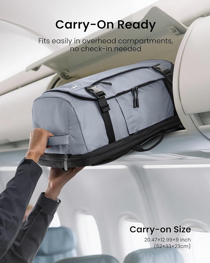 tomtoc 28/40L Travel Backpack, TSA Carry On/Personal Item Bag Flight Approved, Water-resistant Carry on Luggage, PFAS Free - Image 4