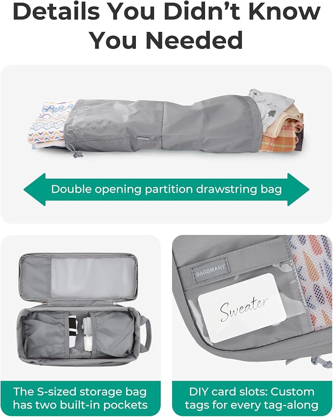 BAGSMART 6 Set /4 Set/2 Set Compression Packing Cubes for Travel, Lightweight Luggage Organizer Bags, Durable Space Saver Bags Travel Essentials - Image 5