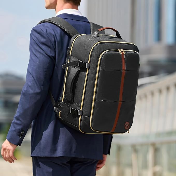 40L Travel Laptop Backpack for Women & Men, Airline Approved Carry On Luggage Overnight Bags, Waterproof Personal Item Bag, Weekender Essentials Backpacks Vacuum Backpack Black - Image 2
