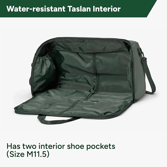 Halfday Convertible 2-in-1 Garment Duffel Weekender Bag 40L: Wrinkle-Free Travel (Hanging Suit Compartment, Shoe Pockets, Trolley Sleeve), Durable & Water-Resistant Carry-on, Cactus - Image 3