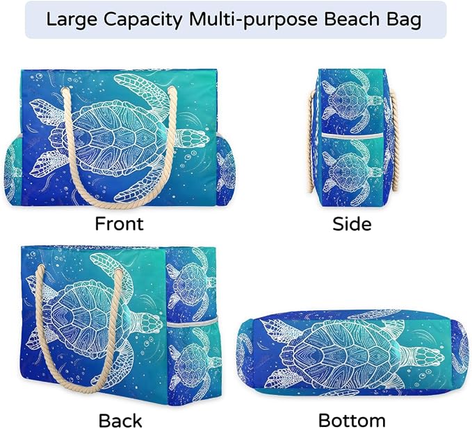 Large Beach Bag with Zipper Beach Bags for Women Water Resistant Swim Pool Bag - Image 5