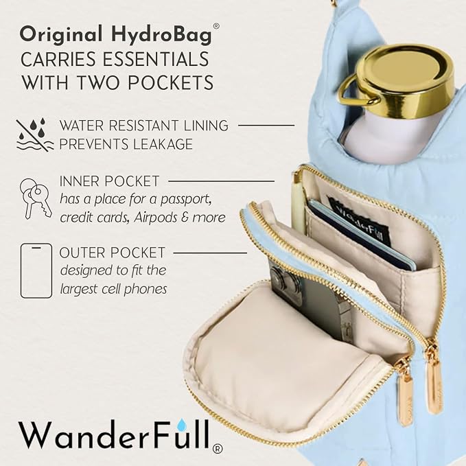 WanderFull Original HydroBag Crossbody Water Bottle Holder with Phone Pocket, Fits Water Bottles up to 32 oz - Image 4