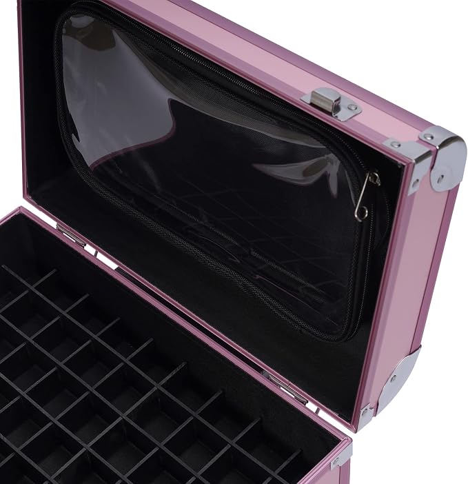 Rolling Makeup Case with Drawer Cosmetic Trolley 3 Tier Travel Cosmetic Organizer on Wheels Salon Barber Case for Makeup Artist Tattooist Nail Tech Hairstylists (Type D, Pink) - Image 6