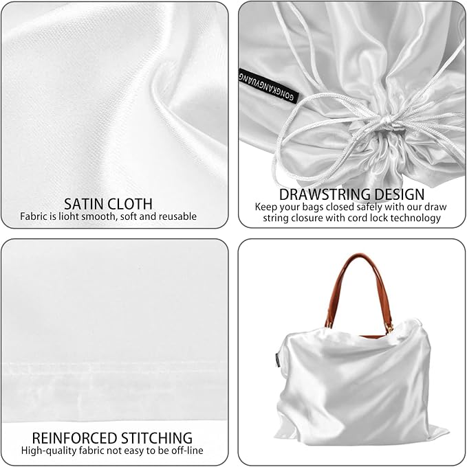 GONGKANGYUAN 30 Pack Dust Bags for Handbags Travel Storage Pouch, Silk Handbag Dust Cover Bags for Purses Pocketbooks Shoes Boots - Image 4
