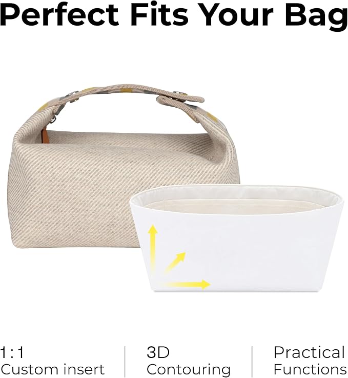 Purse Organizer Insert for HERMES New Bride-a-brac S Handbag,Custom Fit Inside Premium Craie Lightweight WaterResistant Tote Bag Insert Accessories - Image 3