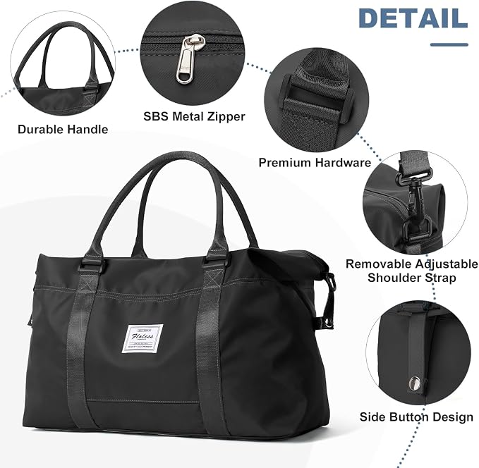 Travel Duffel Bag, Carry On Overnight Weekender Bags for Women | Travel Bag with Wet Pocket & Trolley Sleeve, For Spirit Airlines 18x14x8 Personal Item Bag - Image 5