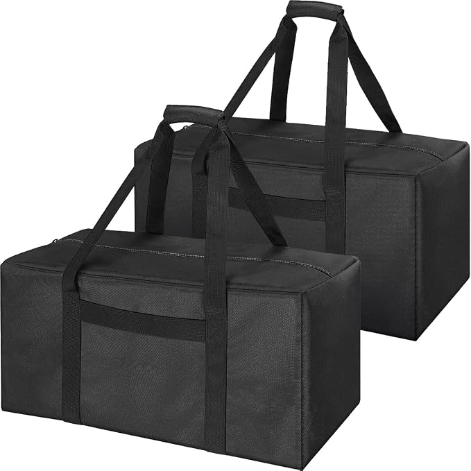 COOLBEBE 24" Sports Duffle Bag - 53L Travel Duffel Tote Bag with Upgrade Zipper Weekender Overnight, Sturdy & Water Resistant Camping duffle (2Pack Black) by COOLBEBE