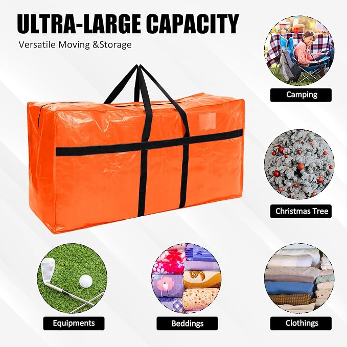 Windyun 4 Pack 98 Gallon Extra Large Moving Bags XXL Heavy Duty Storage Bag with Strong Zipper Handle Jumbo Big Tote Box Foldable for College Dorm Travel Clothes Duffle Blanket Pillow(Mixed Color) - Image 6
