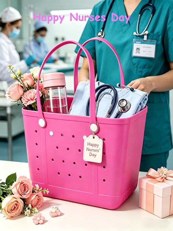 Extra Large Rubber Beach Bag Tote Bag for Women Waterproof Bag | Waterproof EVA Beach Tote with Zipper Pocket & Non-Slip Bottom | Sturdy Tote for Beach Pool Boat Groceries & Travel - Image 4