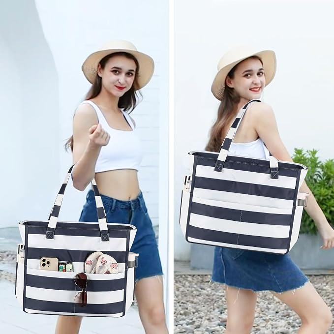 Bluboon Waterproof Beach Tote Pool Bags for Women Ladies Extra Large Carry On Bag With Wet Compartment for Weekender Travel - Image 2