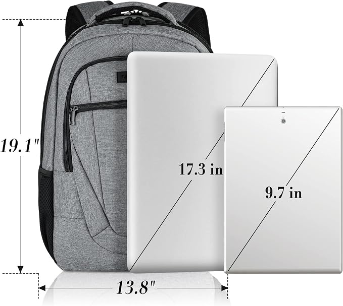 BIKROD Travel Laptop Backpack for Men and Women, Backpacks for School Teen Boys, Business Anti Theft Slim Sturdy Back Pack Adult Computer Bag Gift 15.6 IN Laptop, Grey - Image 4
