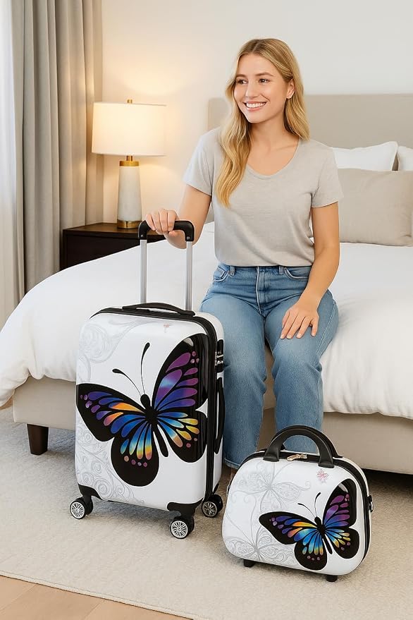 World Traveler Butterfly Luggage, 4-Piece Set - Image 11