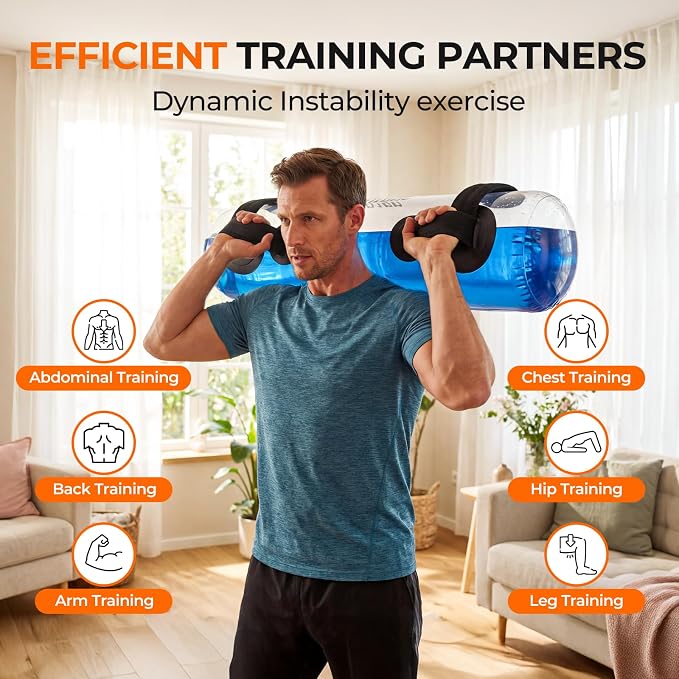 Water Weights Aqua Bag, 44 lbs - Adjustable Portable Water Weight Workout Sandbag Alternative Stability Fitness Equipment for Strength Core Balance Training Full Body Exercise Home Gym - Image 3