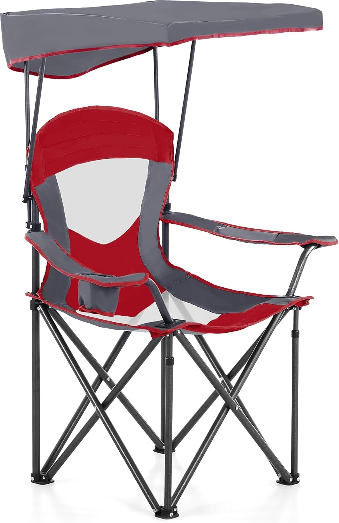 ALPHA CAMP Oversized Camping Chair with Shade Canopy, Folding Lawn Chairs by ALPHACAMP