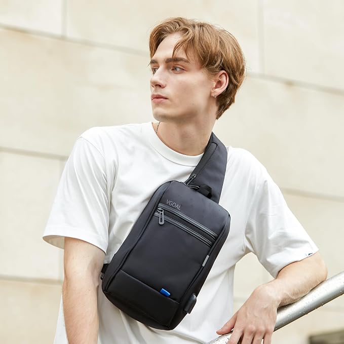 VGOAL Crossbody Bag Sling Bag for Men Sling Backpack with RFID Pocket Mini Backpack Daypack Crossbody for Travel Sport Running Hiking (FG6307) - Image 2