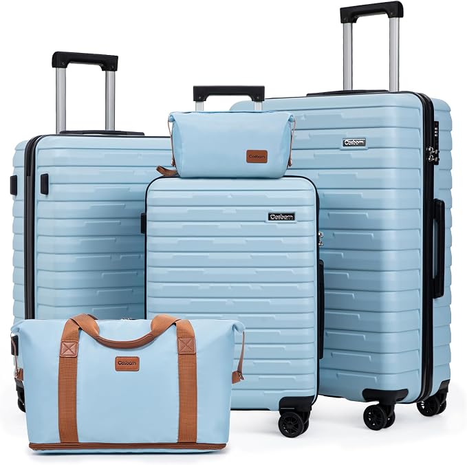 Cosbarn Luggage Sets 5 Piece Suitcases with Wheels, Suitcase Set ABS Hard Case Luggage with Spinner Wheels Durable Travel Luggage by Cosbarn