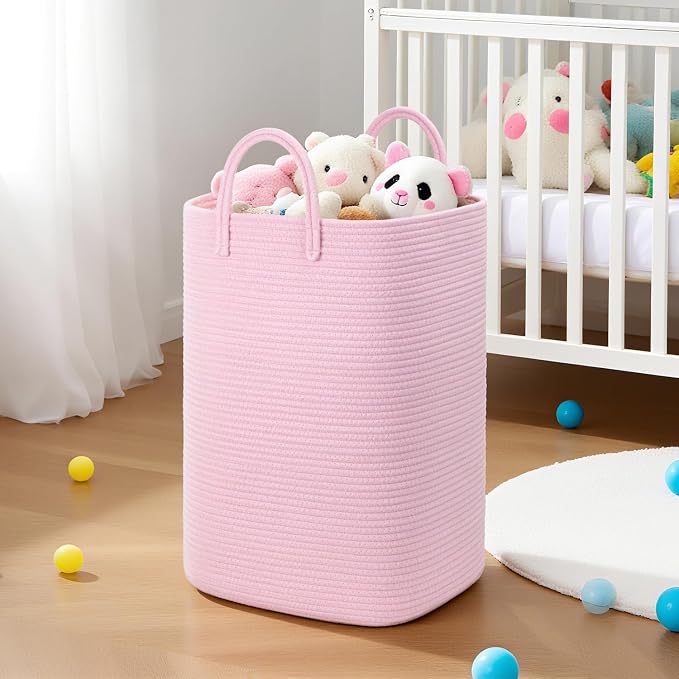 Artfeel Laundry Basket,Woven Cotton Rope Laundry Hamper,100L Versatile Storage for Dirty Clothes,Baby Toys,and Blankets in Bathroom, Nursery,and Living Room - Image 6
