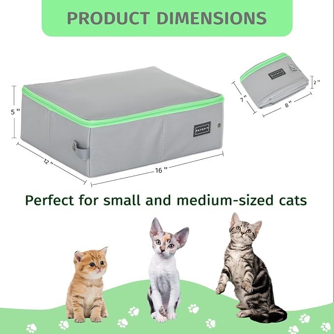 PETSFIT Travel & Portable Cat Litter Box - Leak-Proof, Waterproof Bottom, Collapsible Litter Boxes Perfect for Hotel/Lawn/Car Travel - Image 2