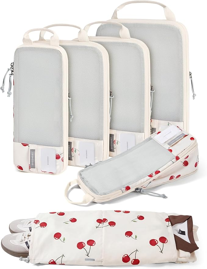 BAGSMART 6 Set /4 Set/2 Set Compression Packing Cubes for Travel, Lightweight Luggage Organizer Bags, Durable Space Saver Bags Travel Essentials by BAGSMART