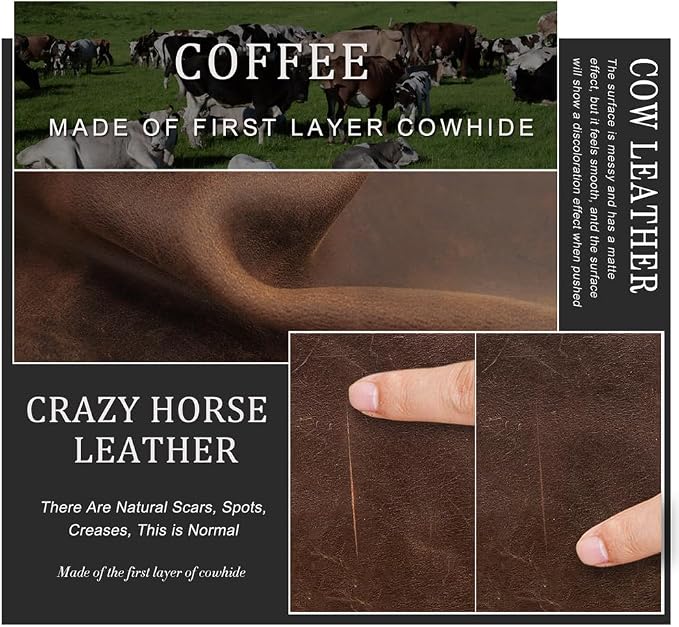 CONTACTS Crazy Horse Leather Toiletry Bag for Men Travel Bathroom Shaving Dopp Kit Toiletries Organizer Vintage Brown Cosmetic Bag Handbag - Image 7
