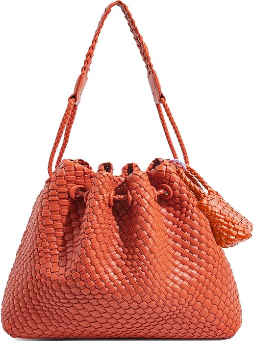 JINMANXUE Woven Purse for Women, Beach Hobo Shoulder Bag, Top-handle Tote Handbag, Shopper Underarm Satchel for Work Travel | Spacious Lightweight by JINMANXUE