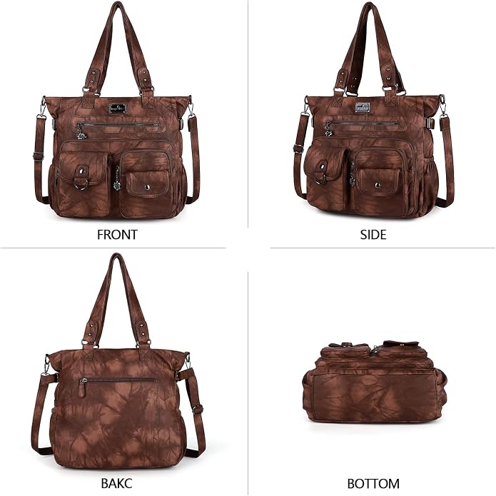 Angelkiss Purses Handbags for Women PU Tote Satchel Bags for Women Pockets Shoulder Bags… | PU - Image 4