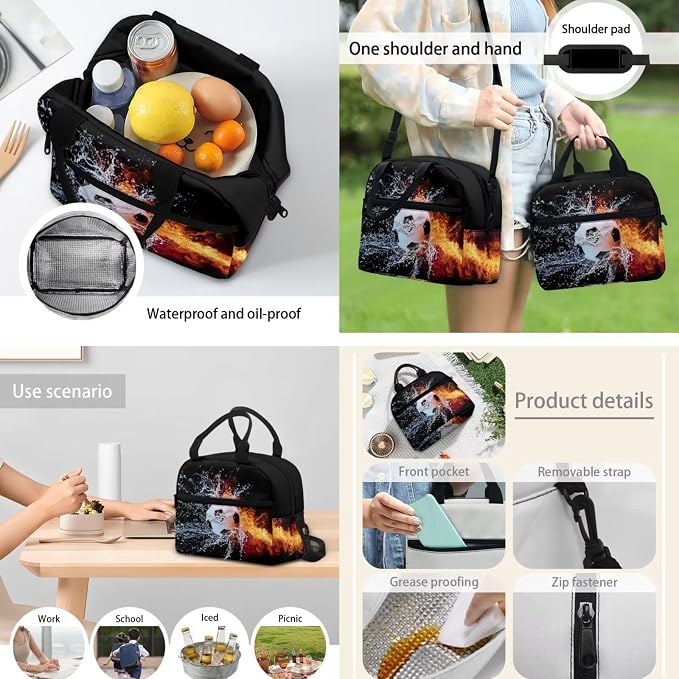 POLERO Boys Soccer School Backpack with Lunch Box Set Elementary Preschool Kindergarten Kids Pencil Case Water Bottle Holder Cover - Image 6