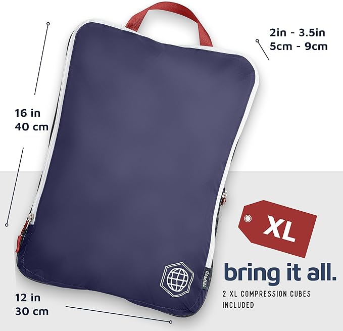 Extra Large Compression Packing Cube 6 Piece Set for Travel and Check Luggage by TRIPPED Travel Gear - Image 5