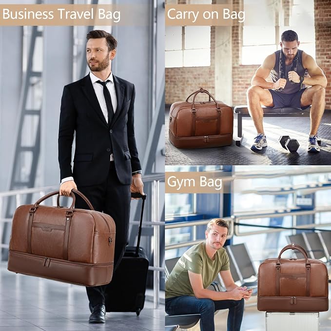 Wogarl Weekender Bag for Women Men Large Overnight Bag Travel Duffel Bag with Shoe Compartment Toiletry Satchel Bag Carry On Bag Fit 21" Laptop - Image 7