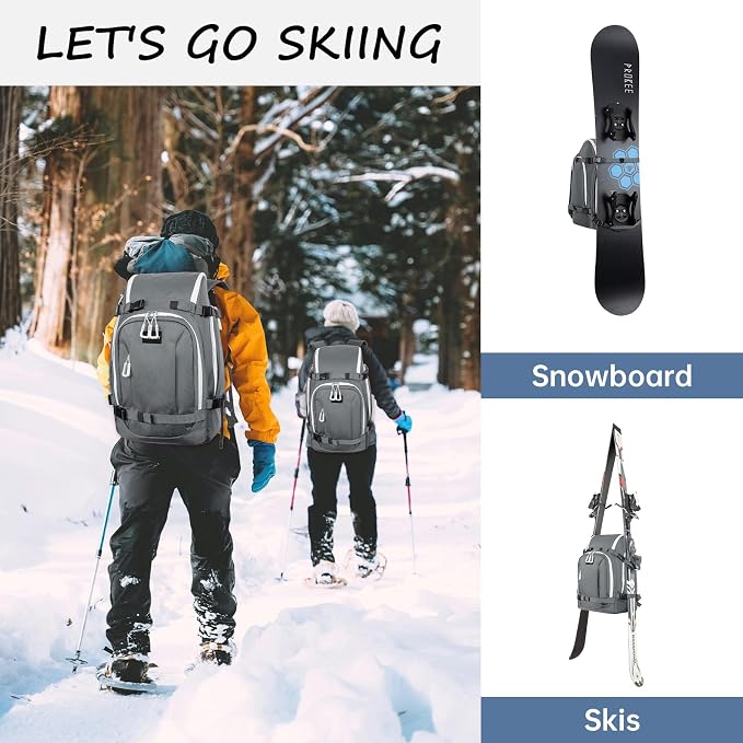 Ski Boot Bag, 50L Ski Boot Travel Backpack for Skis, Snowboard & Accessories, Waterproof Padded Ski Boot Bag Backpack - Image 7