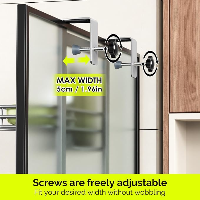 Orimade Over The Door Shower Caddy Adjustable 3 Tier Silver,Bathroom Hanging Organizer Shelf Rustproof with 4 Hooks,Shower Basket with Soap Holder and Suction Cup - Image 4