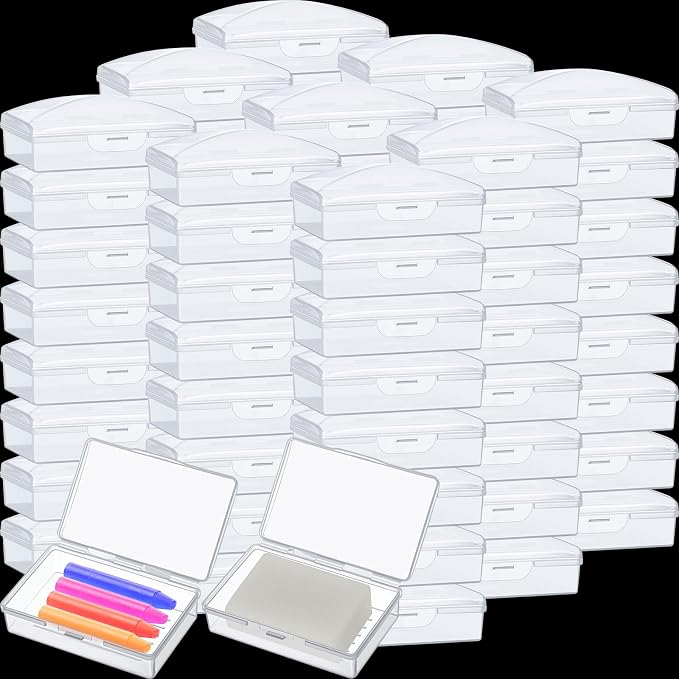 Reallnaive 50 Pcs Travel Soap Container Portable Plastic Soap Boxes Bulk with Lid Homeless Donations Bulk Gym Shower Tour Groups Hotel Outdoor Camping (White) by Unknown